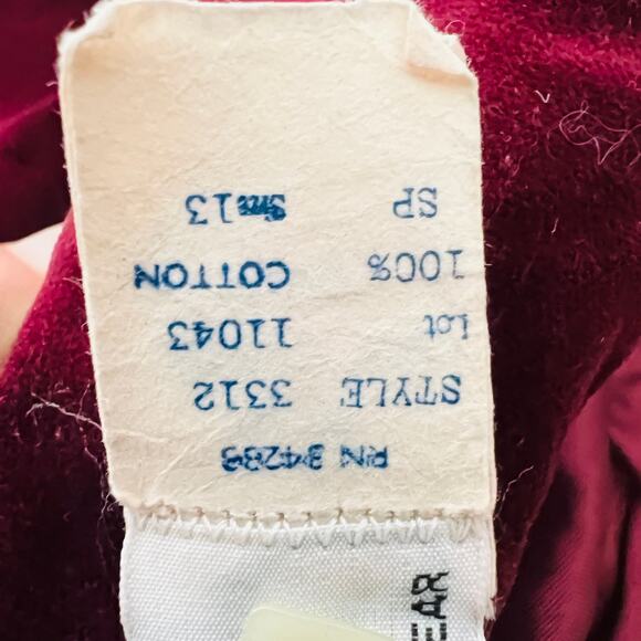 Vintage 70s MJ Concepts in Sportswear Velvet Blazer Jacket Coat Maroon - S - Picture 6 of 8